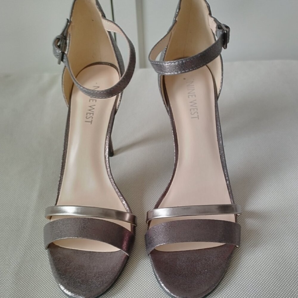 Nine West Bronze Metallic Strappy High-Heel Sandals, New 8M
